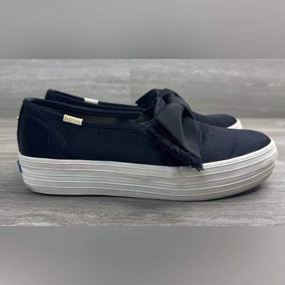 kate spade Shoes - Kate Spade X Keds Triple Decker Satin Bow Tie Slip On Sneakers Size 6